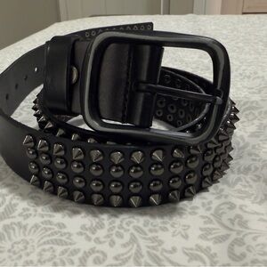 Nation LTD Black Studded Belt men
